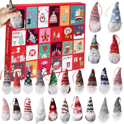 24 Stück Wichtel Adventskalender 2025, Weihnachtswichtel Feiertage Adventskalender Weihnachts Countdown Kalender Weihnachten Wichtel Figuren Deko für Kinder Und Erwachsene Decor Sammelbaren