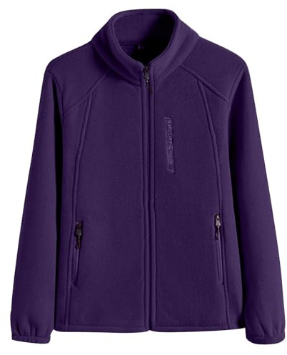Zeiayuas Fleece Jacket Women Thick Plush Cardigan with Pockets Sherpa Winter Fuzzy Jackets Fluffy Teddy Coats Warm Zip up Overcoat Ladies Plus Size Hoodie Blanket Soft Outwear Purple