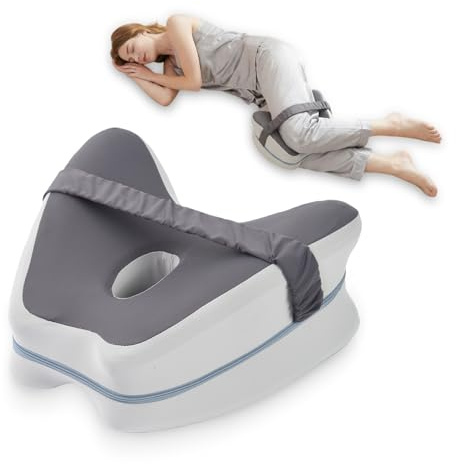 OTraki Kniekissen Für Seitenschläfer, Ergonomisches Lagerungskissen, Memory-Schaum, Kühles Material, Abnehmbar Und Waschbar Orthopädisches Kniekissen(27 * 25 * 13CM, Grau)