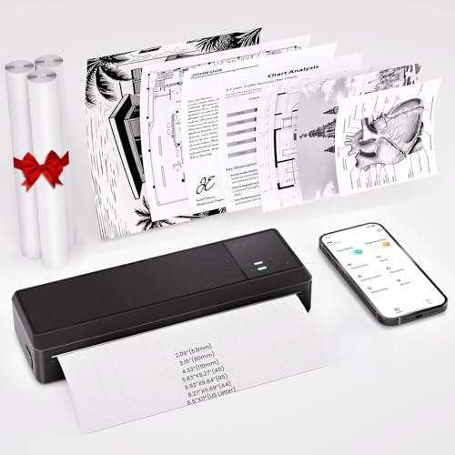 vretti Impresora Portatil a4, Bluetooth Impresoras Termica para Casa