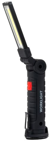 LUXULA LED-Arbeitsleuchte mit Akku, 5 Lichtmodi, USB-Aufladbar | 11 cm, 360° drehbare Taschenlampe mit Magnet Und Haken, Inspektionsleuchte, Werkstattlampe, Camping Zubehör