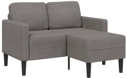 RMIHSJG L-Form 2-Sitzer-Sofa mit Chaiselongue 125 cm Hellgrau Leinen Wohnlandschaft Ecksofa für Wohnzimmer
