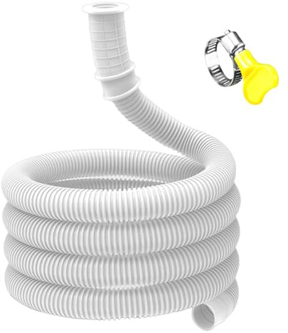 Ablaufschlauch – PVC, flexibles Wasserablassrohr AC | Kondensationsabflussschlauch wasserdicht mit Schlauchschelle, Wasserablaufschlauch für ohne Leitung, Waschmaschine, D