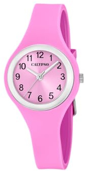 Calypso Damenuhr Analog aus Kautschuk Rosa | Quarzuhr, Widerstandsfähiges Glas, Wasserdicht 5 ATM, K5877/2, Trendy