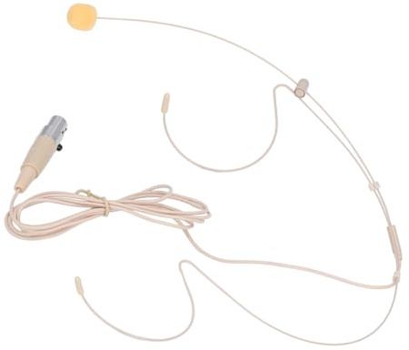 Micrófono de Auricular de un Oído, Micrófono Ligero de Sonido Claro para Actuaciones en Escenario, Conector XLR Omnidireccional de 4 Pines para Emisoras