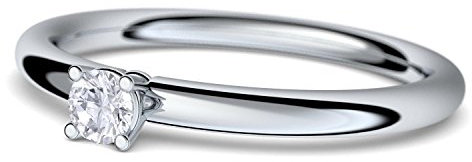 Verlobungsringe Antragsring Platin Ring Diamant 950 + inkl. Luxusetui + Diamant Ring Platin Diamantring Platin 0,10 Carat SI1/H (Platin 950) Grace Amoonic Schmuck Größe 60 (19.1) - AM159 PL950BRFA60