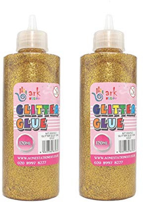 2 x Ark's Sparkling Glitter Glue - 120ml (Gold)