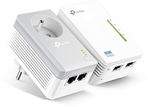 TP-Link CPL WiFi 300 Mbps + CPL 600 Mbps avec Ports Ethernet et prise intégrée, Kit de 2 - étendez votre connexion Internet dans chaque pièce de la maison, TL-WPA4225 KIT