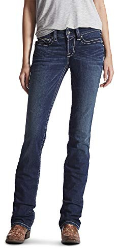 ARIAT Damen Gerade R.e.a.l. Mittelhohe Jeans mit Geradem Bein, Gepunktet