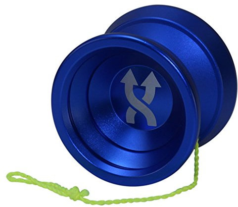 Yoyo King Blue Double Agent Metal Yoyo with Narrow Responsive and Wide Nonresponsive C Bearing and Extra Yoyo String