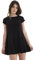 GW CLASSY OUTFIT Women's Cap Sleeve Swing Dress Ladies Casual Summer Dresses Plain & Printed Midi Swing Dress UK Size 8-26 (12-14, Black)