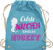 Turnbeutel Rucksack - Eishockey - Echte Mädchen spielen Hockey - Unisize - Hellblau - kinderturnbeutel icehockey geschenk feldhockey stoffbeutel sport tasche kinder eishockey-fanartikel echt