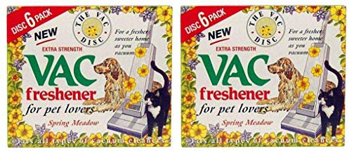 2 x Vacuum Cleaner Air Freshener Spring Meadow Pack of 6 Disc Pet Lovers Home Office Cleanliness Extra Strength Fresh Fragrance Vac Fits All Hoover
