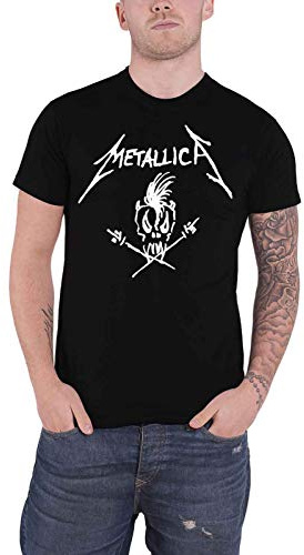 Metallica T Shirt Original Scary Guy Band Logo Official Mens Black X-Large
