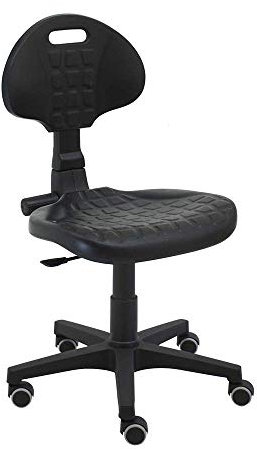 LSC Silla de Trabajo Giratorio(Mod Work) - Poliuretano inyectado Negro con Ruedas de Parqué