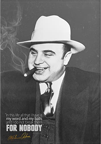 Póster citar pre firmado de Al Capone - 30 x 20 cm - In this life