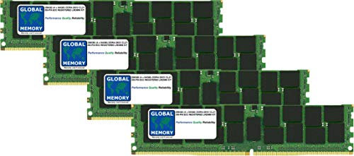 GLOBAL MEMORY Ram Kit memoria DDR4 2933 MHz PC4-23400 288 PIN ECC registrata Load Reduced DIMM (LRDIMM) 256 GB (4 x 64 GB) per server/workstation/schede madri, Multicolore