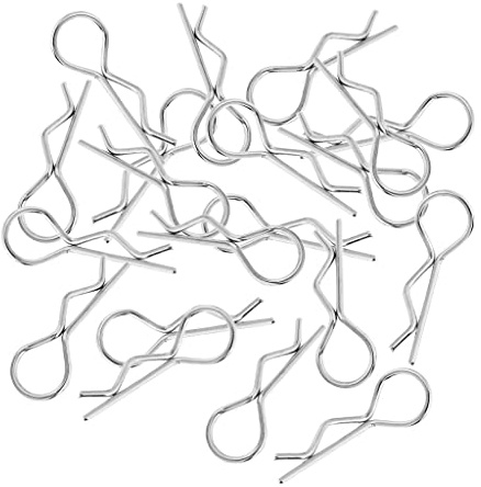 F Fityle 20 Stück Karosserie Halter Splinte Karosserieklammern Body Clips für 1/10 1/12 1/16 1/18 RC Crawler - Silber