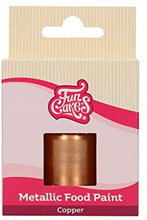 FunCakes Peinture Alimentaire Métallique Cuivre: Créez des effets métalliques sur la pâte à sucre. Peinture alimentaire 100% comestible, Halal, convient aux végétariens et aux végétaliens. 30 ml.