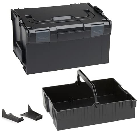 Bosch Sortimo L-BOXX 238 Größe 3 schwarz | mit Einhängeeinsatz schwarz | Transportsystem Werkzeug | Ideale Werkzeug Aufbewahrung Box