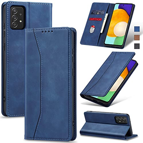 Jasonyu Funda para Samsung Galaxy A52 5G/4G A52S Flip Case,Azul | Cuero PU Carcasa,Tipo Libro con Tarjetas y Cartera,Soporte Plegable,Cierre magnético,Capa