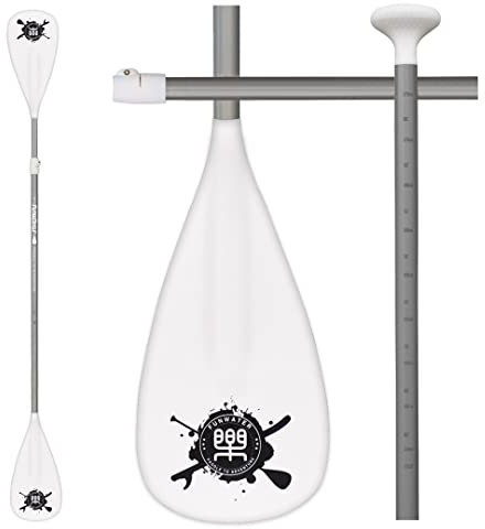 FunWater SUP Paddel Verstellbares Stand Up Paddle 3-teiliges oder 4-teiliges Schwimmendes Tragbares Paddelbrett aus Legierung Langlebig und Verstaubar (Weiß, 2-in-1 Paddel)