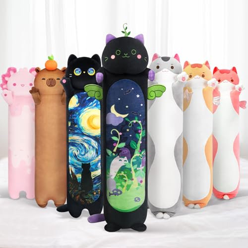 Mewaii 70CM Plüschtier Stofftiere Kuscheltier Farbe Minze Katze Langes Wurfkissen Kawaii Katzen Plüsch Spielzeug Stofftiere Geschenk über 3 Jahren
