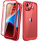 Diaclara Designed for iPhone 14 Plus Case, Full Body Rugged Case with Built-in Touch Sensitive Anti-Scratch Screen Protector, with Camera Lens Protector for iPhone 14 Plus 6.7 (Red)
