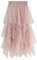 KUKEYIEE Gonna Tulle Tutu Irregolare a Strati per Balletto, Prom, Party - Vestito Plissettato A-Line Midi Rosa - Taglia Unica