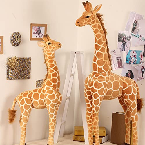 AECHII 120cm Riesen Real Life Giraffe Plüschtiere Niedliche Kuscheltiern Weiche Tierhirsch Hochwertiges Geburtstagsgeschenk Kinderspielzeug 35cm