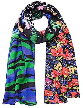 Desigual Women's Scarf_HIGH Flowers, Brown, One Size