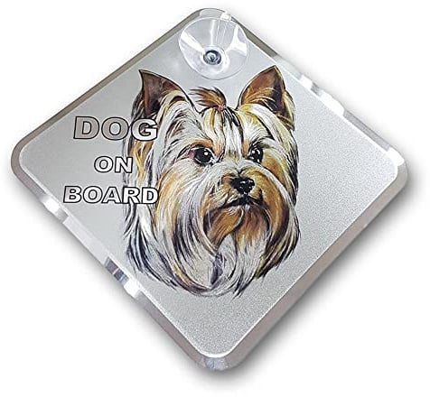 Avisa AutoTattoo Aufkleber Dog on Board - Yorkshire Terrier 11,5x11,5cm
