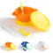 Kyraton Baby Bowls, Suction Bowls for Baby with Straw and Spoons, Unbreakable and Reusable Light Weight Bowl Be Used for Milk, Soup Or Ice Cream, Slip Resistant and Durable (Orange)