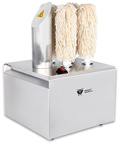 Beeketal 'GPB-5' Prof Gastro Edelstahl Gläserpoliermaschine für bis zu 300 Gläser/Stunde mit Heißluftgebläse und 5 rotierenden Polierköpfen - Glas Poliermaschine für alle gängigen Glasarten geeignet