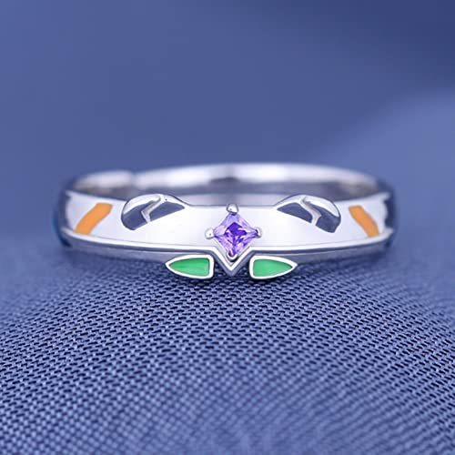 XJruixi Anime Ayanami Rei Kaworu Nagisa Cosplay Rings Adjustable Men Women Jewelry Finger Ring Prop Accessories