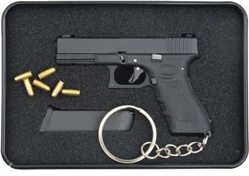 Alloy Empire Mini Porte-clés Pistolet Modèle Tactique Pistolet Chaîne de clés Modèle de Pistolet Porte-clés Sac Pendentif Ornement Collection pour Hommes Fan de l'armée Garçons Cadeau
