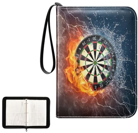 Quteprint 4 Pocket Card Binder, Fire Ice Darts Board Trading Card Holder Fits 400 Cards with 50 Removable Sleeves, 3 Ring Binder Card Albums Folders for Collectible Game Sports Cards Photos