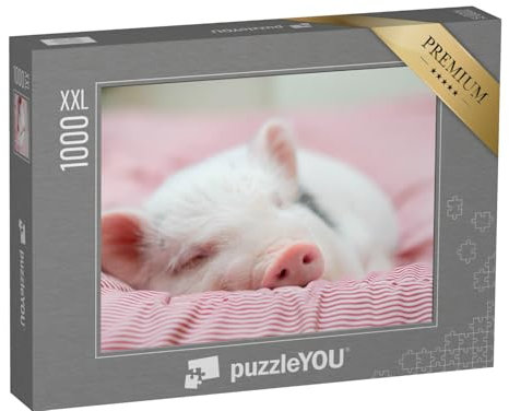 Puzzle 1000 Teile XXL „Kleines Ferkel beim gemütlichen Nickerchen“ – aus der Puzzle-Kollektion Schweine & Ferkel