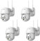K2 STORE - 4 PEZZI TELECAMERA IP CAM PTZ WIFI CAMERA DOME WIRELESS ESTERNO SPEED ZOOM CON APPLICAZIONE ICSEE PER AMBIENTI INTERNO ED ESTERNI