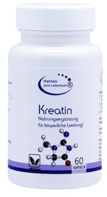 Hannes Pure Lebenslust Kreatin 60 Kapseln, 2 Monate Vorrat, Frei von künstlichen Zusätzen