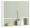 SoBuy Hängeschrank mit Türen Badschrank Wandschrank Badhängeschrank Küchenschrank Medizinschrank Badmöbel Weiß-Grün BHT ca. 60x54x15cm, BZR140-GR