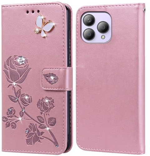 PKQTOP Hülle für Wiko T60/Cubot P80 Handyhülle,Klappbar Tasche Case,Standfunktion,Kartenfach,Silikon Bumper,Stoßfeste Schutzhülle Cover für Wiko T60/Cubot P80