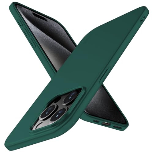 X-level for iPhone 15 Pro Case, Thin Soft Bumper, Green | Matte Lightweight Anti-Scratch Flexible Gel Protective Phone Cover