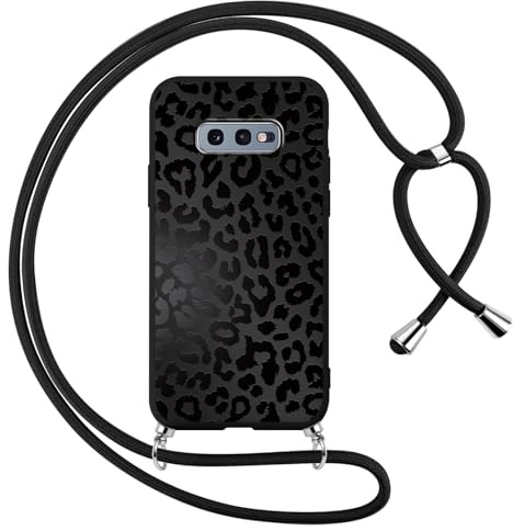 Foonary Handyband Hülle mit Band für Samsung S21 FE 5G 6,4 Handyhülle, Leopard Design Kette Necklace Case mit Kordel zum Umhängen Silikon Bumper Kratzfest Cover Schnur für Samsung Galaxy S21 FE 5G