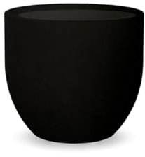 newgarden Macetero Redondo Azalea Decorativo para Interior y Exterior. Muy Resistente a los Rayos UV. Maceta Grande para Flores y Plantas Hecho Polietileno en España (ø30x25 cm, Negro)