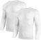 AMZSPORT Kompressionsshirt 2er Pack Herren Langarm Funktionsshirt Schnelltrocknendes Laufshirt Atmungsaktiv Sportshirt für Männer, WeißWeiß M