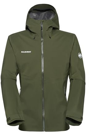 Mammut Outdoor Hardshell Hooded Jacket Men | Herren Jacke für Outdoor, Wasserdicht & Atmungsaktiv, Wanderjacke, Funktionsjacke, Hardshelljacke, Wassersäule 20000 mm | Dark Marsh, XL