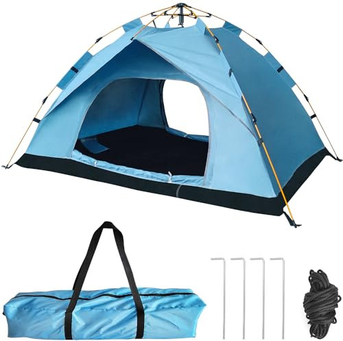 Hibtn Camping Tent, Ultralight Dome Tent, Waterproof Windproof with 2 Mesh Doors,Storage Bag for Camping Hiking Backpacking, Instant Automatic Pop Up Tent