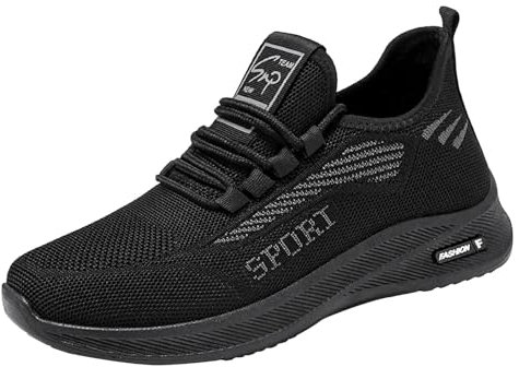 Rutschfeste Arbeitsschuhe für Herren, Wanderschuhe, Sneakers, bequeme Lederschuhe, lässig, sportlich, Tennisschuhe, Wanderschuhe Langlaufski Set Herren Klassisch Mit Bindung Und Schuhe (Black, 44)