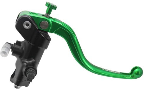 Pompa Freno - Lavorata CNC - 16x18 Con Corpo Pompa Anodizzato, Leva Fissa Corta Verde (Pomello+Leva) per KTM SX (CC 125) 2023-2025